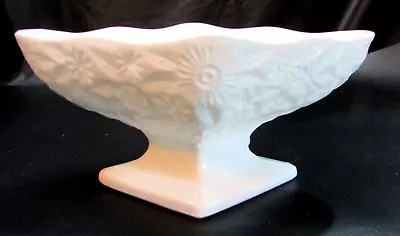 Vintage White Milk Glass Daisy Button Diamond Pedestal Small 6  Compote Bowl • $25