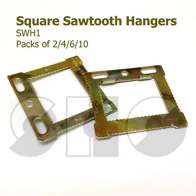 CWH1 Square Sawtooth HANGERS For CANVAS/Frames With Hollow Backs 2/4/6/10  • £2.45