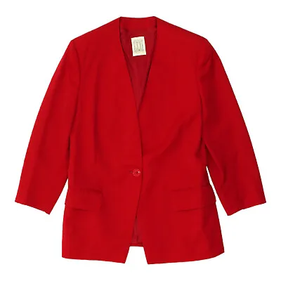 Studio Ferre 0001 Womens Red Collarless Blazer Jacket | Vintage Designer VTG • £50