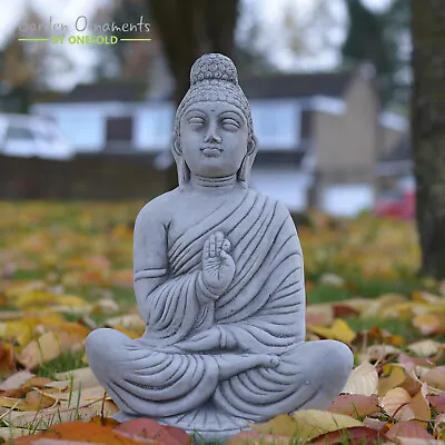 Meditating Buddha Hand Cast Stone Outdoor Garden Statue Zen Koi Oriental Gift • £56.90