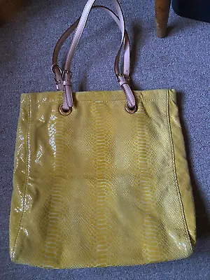 Michael Kors Yellow Snake Skin Animal Print Tote Shoulder Handbag Purse • $29.99