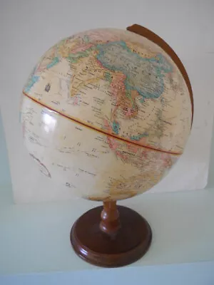 Vintage Replogle 12 Inch World Classic Globe - Raised Relief - Wood Base • $25