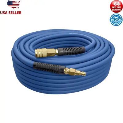 100ft Hybrid Air Hose W/ Brass Fittings 300 PSI Strength All Weather Flexibility • $36.84