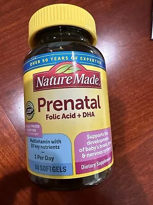 Nature Made Prenatal Folic Acid + DHA 60 Softgels. Expires 07/2025 • $14.99