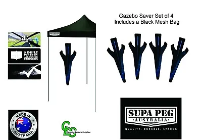 $37.45 • Buy Gazebo Saver Canopy Anti Pooling Set Of 4 With Mesh Bag Supa Peg Shade Outdoors