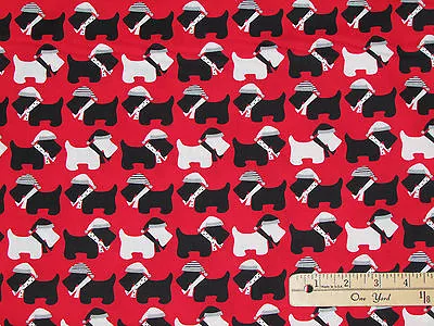 Jingle Scotty Dog Scottish Terrier Christmas Fabric By 1/2 Yard  #15269 • $3.42