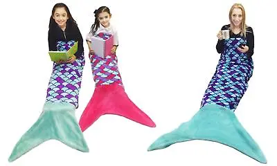 Mermaid Tail Fleece And Sparkly Sofa Beach Blanket Kids & Adult • £7.85