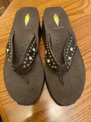 Volatile Flip Flops Size 7 Brown Wedge Condition Is Gently Used  • $8.50