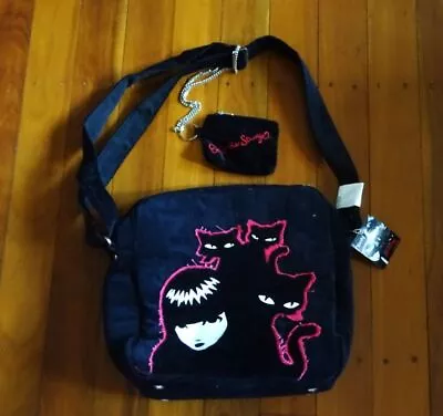 NWT Vintage 2006  EMILY THE STRANGE Kitties Stole My Soul Satchel Messenger Bag • $299.95