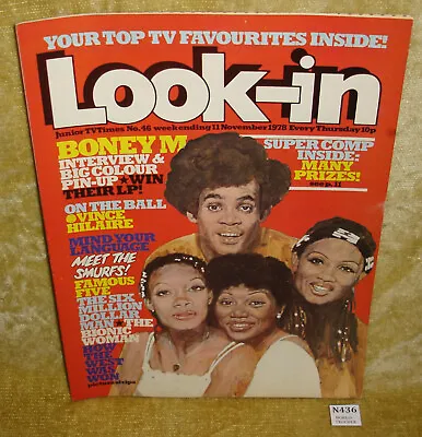 LOOK-IN JUNIOR TV TIMES MAGAZINE #46 11 NOVEMBER 1978 BONEY M COVER + POSTER 70s • £5.99