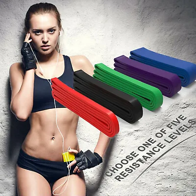 Set Of 5 Heavy Duty Resistance Band Loop Power Gym Fitness Exercise Yoga Workout • $6.99