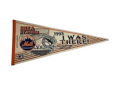 NY Mets Pennant 1993 Inaugural Series Vs Marlins At Shea Stadium Limited To 7500 • $9.99