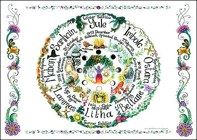 Wheel Of The Year A3 Wallchart Poster Planner Notebook Calendar Pagan Gardening  • £5.99