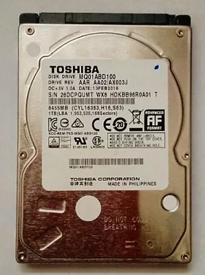 ****1tb****toshiba*sata 2.5  Internal Laptop Hard Drive Mq01abd100 • £19