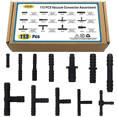 $14.33 • Buy Vacuum Connector Assortment 113 PCS Heat Resistance 240â„ƒï¼ˆ460â„‰ï¼‰Automot...