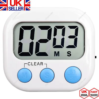 £4.49 • Buy Magnetic Kitchen Timer Egg Cooking Clock Stopwatch Large LCD Digital Loud Alarm