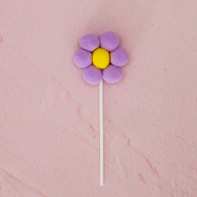 Lilac Daisy Pom Pom Cake Topper • $8.96