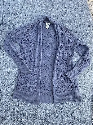 Matilda Jane Open Front Cardigan Womens Small Gray Pixie Dust Crochet Sweater • $9.99