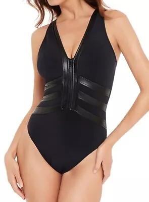 Magicsuit BLACK Moto Chic Sean One Piece Swimsuit US 12 • $59.55