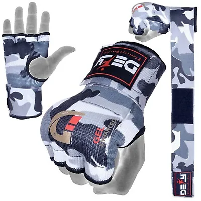 DEFY Gel Padded Ladies Inner Gloves With Hand Wraps MMA Muay Thai White Camo • $10.99