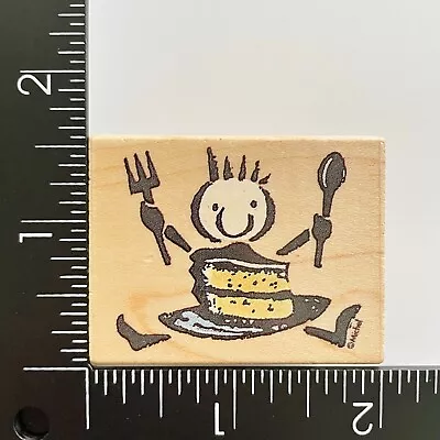 All Night Media Michel & Co Birthday Cake Boy 893E Wood Mounted Rubber Stamp • $5.59