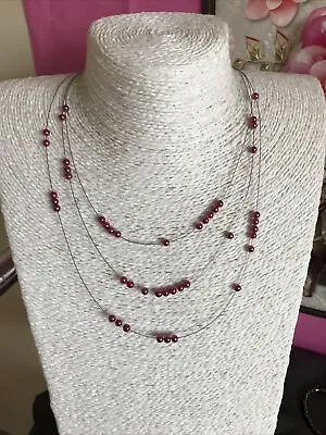 Pretty Pink Faux Pearl Illusion Necklace  • £1.99