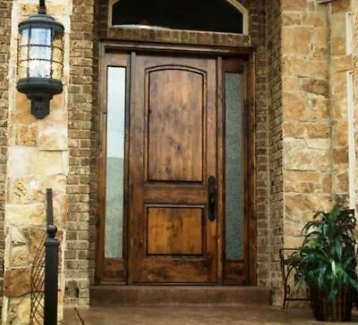 36x96 Tuscany Rustic Style Knotty Alder Entry Door With Sidelites • $2299