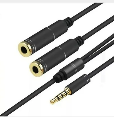 Two Way Splitter Cable Adapter 3.5mm Male To 2 Female Ports Cable For Headphone • £3.50