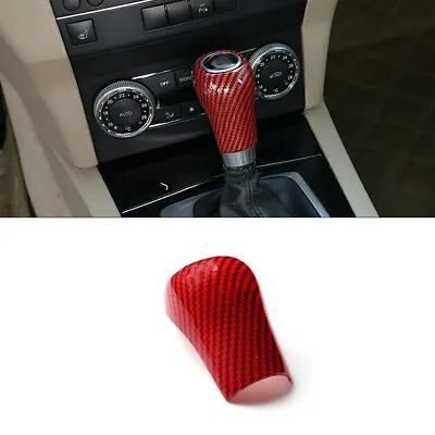 Red Carbon Fiber Gear Shift Knob Cover Trim For Mercedes-Benz W204 C E G GLS • $13.25