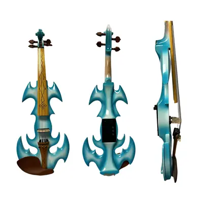 High Quality Blue Solid Wood Song Art Streamline 4 Strings Electric Violin 4/4 • $473.79