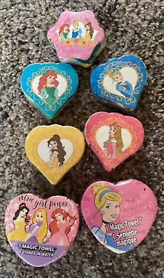 DisneyPrincess Lot Of 7 Magic Wash Towels Square Expands In Water • $8