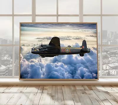 RAF Avro Lancaster Bomber Print - WW2 Aviation Memorabilia Wall Art Décor • £19.99