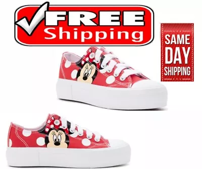 Minnie Mouse Sneaker Shoes Women’s Size 10 Red White Polka Dot • $27.95