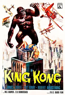 King Kong II 1966 A1 Vintage Movie Poster High Quality Canvas Art Print • $32.38