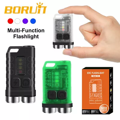 BORUiT V3 Mini Pocket LED Flashlight Magnetic Rechargeable Torch Work Light Lamp • $11.79