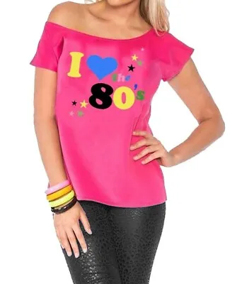 Women Ladies Top I Love The 70's 80's T-Shirt Fancy Shirt Casual Dance Party Top • $8.70