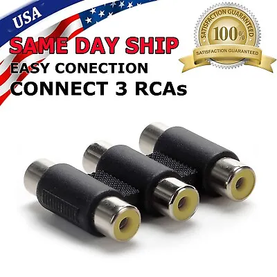 New AV 3 RCA Audio Video Female To Female Jack Coupler Adapter 3RCA Connector • $3.85