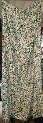 Gorgeous Vintage Pair Each 29  X 76  Heavy Tapestry Floral Fabric Drapes & Hooks • $152