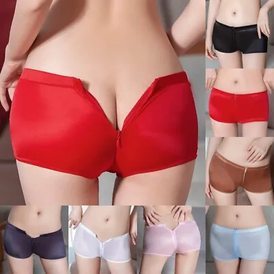 Mesh Women Boyshorts Zip Up Crotch Open Crotch Underpants Trunks Shorts • £7.39