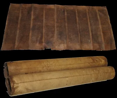 Rare Torah Bible Scroll Vellum Jewish Manuscript 400-450 Yrs Old From Morocco • $450