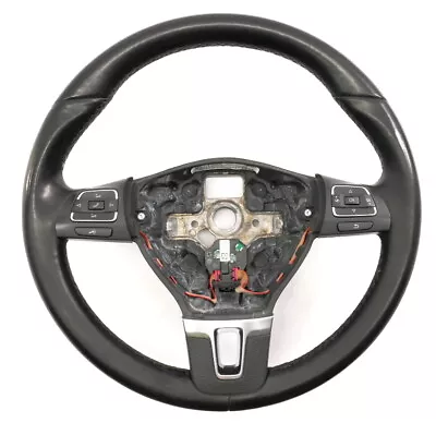 Leather Steering Wheel 10-14 VW Golf GTI Jetta Sportwagen MK6 - 5C0 419 091 K • $109.99