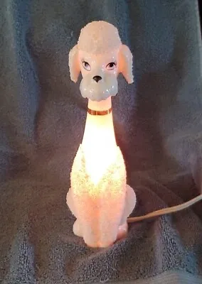 Vtg White Spaghetti Sugar Poodle Night Light Barbie Core Lamp 1950s MCM Rice • $79.99