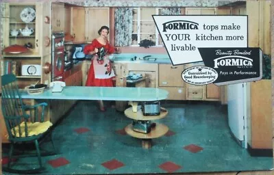 Formica 1950 Chrome Advertising Postcard Kitchen Interior Oley PA Appliances • $9.99