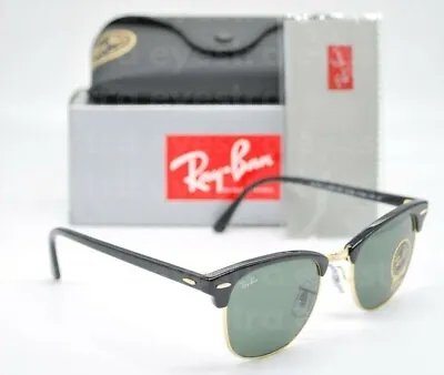 $109.99 • Buy Ray Ban Clubmaster Sunglasses Black Frame Green G-15 Lens RB3016 W0365 51mm 