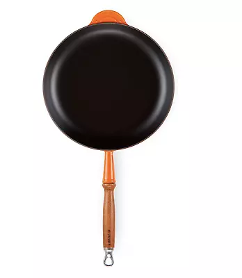 Le Creuset Frying Pan/Sauté Pan With Wooden Handle Volcanic/Orange 26cm RRP£185 • £160