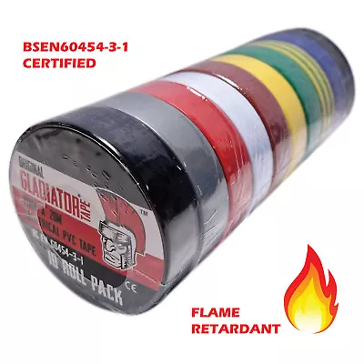 Electrical Insulation PVC Tape Retardant Black Coloured 19mm 20m Electricians • £209.99