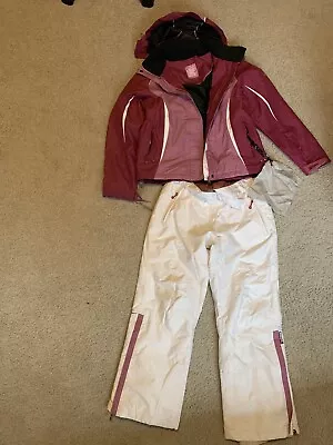 Ladies Princess Of Powder White Ski Set Size 12/14 Recco Avalanche Reflector • $40