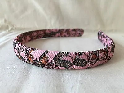 Real Tree Pink Camo Grosgrain Ribbon Woven Headband 1/2inch Headband Mossy Oak • $6