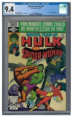 Marvel Team-Up #97 (1980) Bronze Age Hulk & Spider-Woman CGC 9.4 U376 • $9.99