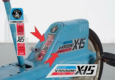 Vintage Mattel Vrroom X-15 Pedal Decals Only  • $85
